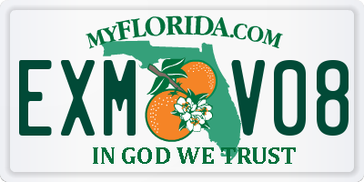 FL license plate EXMV08