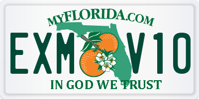 FL license plate EXMV10