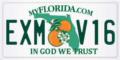 FL license plate EXMV16