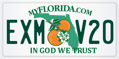 FL license plate EXMV20