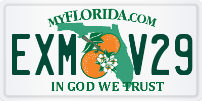 FL license plate EXMV29