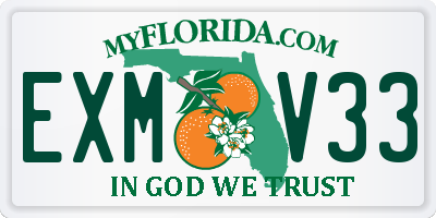 FL license plate EXMV33