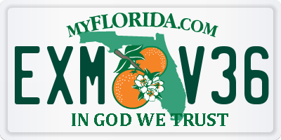 FL license plate EXMV36