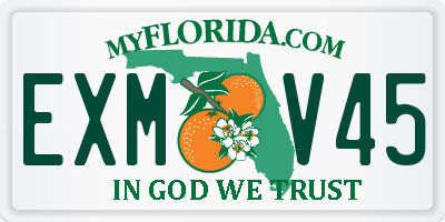 FL license plate EXMV45