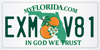 FL license plate EXMV81
