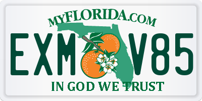 FL license plate EXMV85