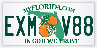 FL license plate EXMV88