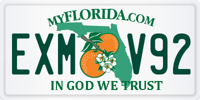 FL license plate EXMV92