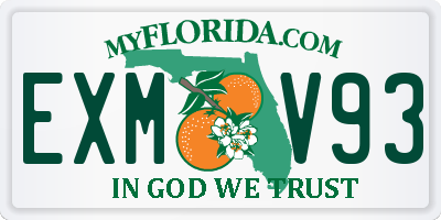 FL license plate EXMV93
