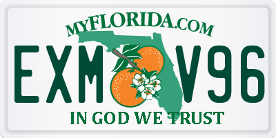 FL license plate EXMV96