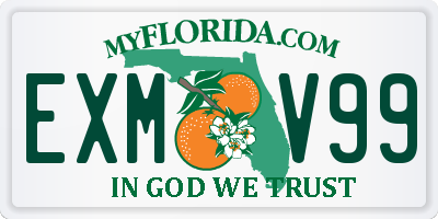 FL license plate EXMV99