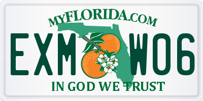 FL license plate EXMW06