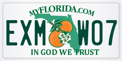 FL license plate EXMW07