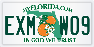 FL license plate EXMW09