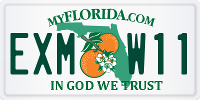 FL license plate EXMW11