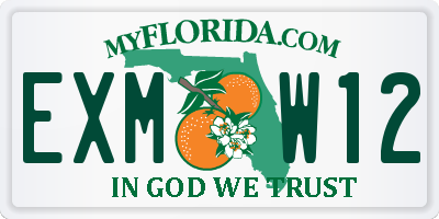 FL license plate EXMW12