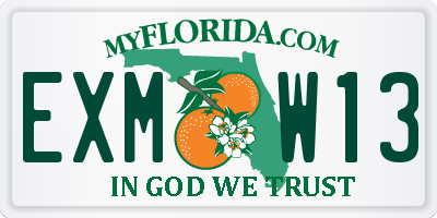 FL license plate EXMW13