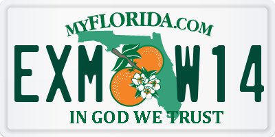 FL license plate EXMW14