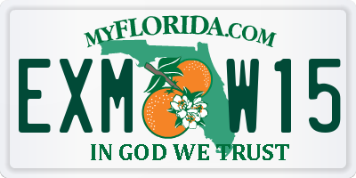 FL license plate EXMW15