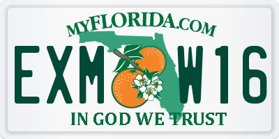 FL license plate EXMW16