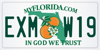 FL license plate EXMW19