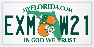 FL license plate EXMW21