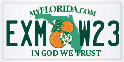 FL license plate EXMW23