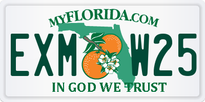 FL license plate EXMW25