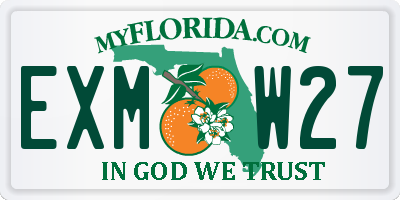 FL license plate EXMW27