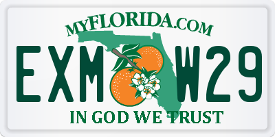 FL license plate EXMW29