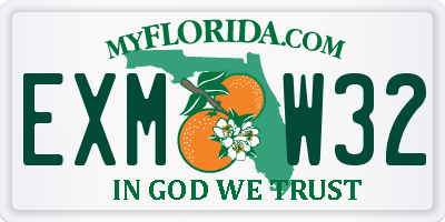 FL license plate EXMW32