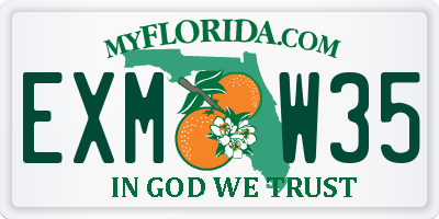 FL license plate EXMW35