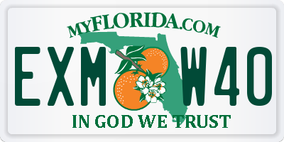 FL license plate EXMW40