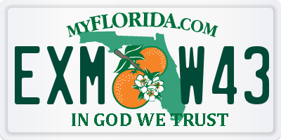 FL license plate EXMW43