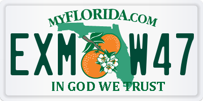 FL license plate EXMW47