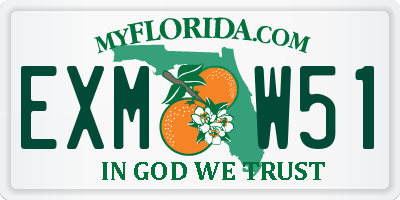 FL license plate EXMW51