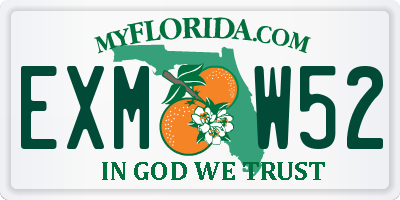 FL license plate EXMW52