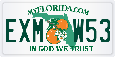 FL license plate EXMW53