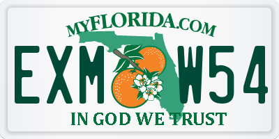 FL license plate EXMW54