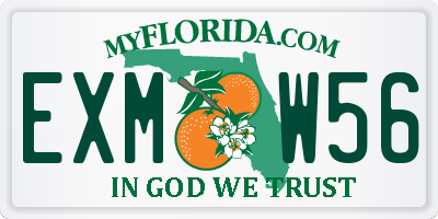 FL license plate EXMW56