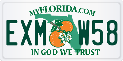 FL license plate EXMW58