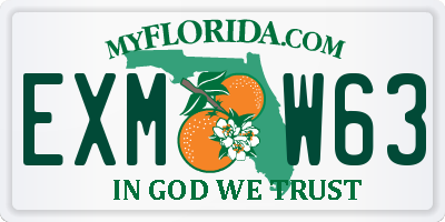 FL license plate EXMW63