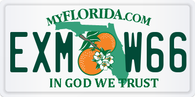 FL license plate EXMW66
