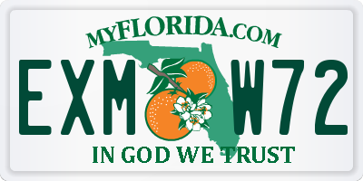 FL license plate EXMW72