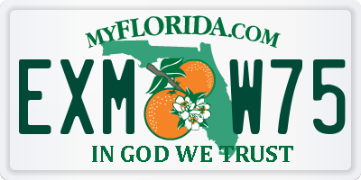 FL license plate EXMW75