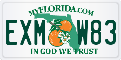 FL license plate EXMW83