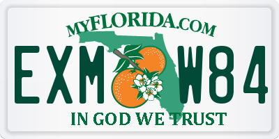 FL license plate EXMW84