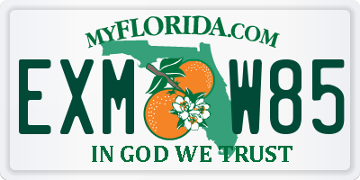 FL license plate EXMW85