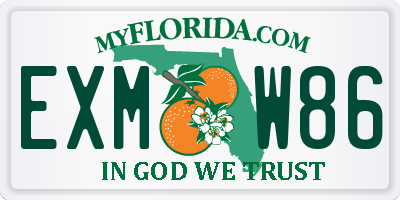 FL license plate EXMW86