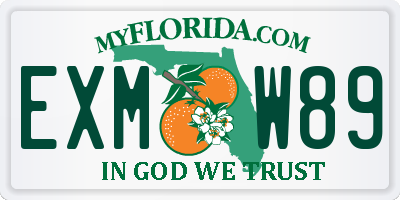 FL license plate EXMW89